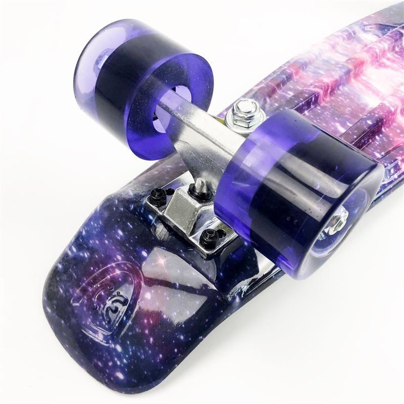 Skateboard mit LED-Rädern, Skate-Tool und ABEC-7-Lagern – für Kinder, Erwachsene und Anfänger – 56 cm