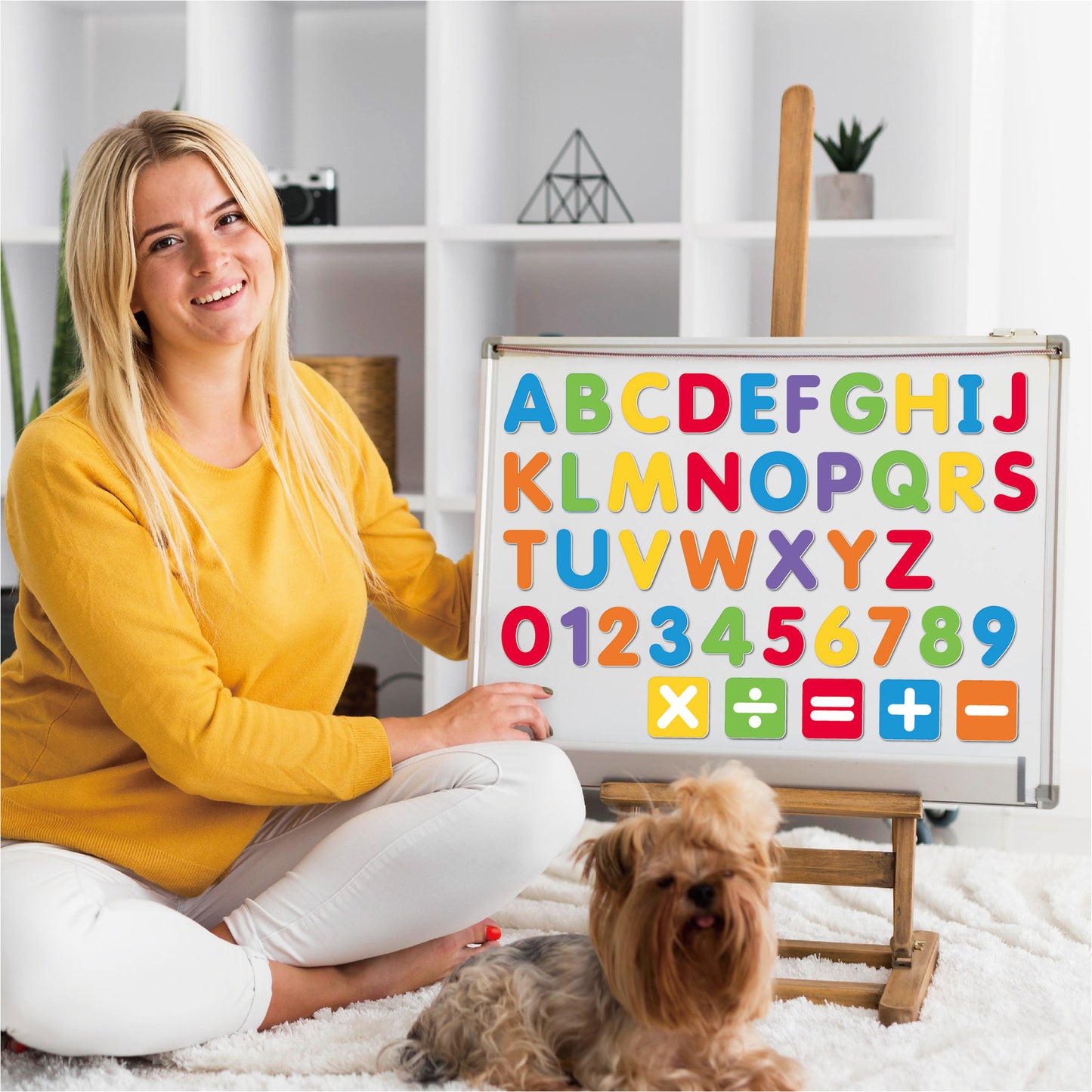 Magnetische Schreibtafel mit Stift und Buchstaben – Lernset zum Schreibenlernen, Alphabetübung und Vorschulförderung für Jungen und Mädchen