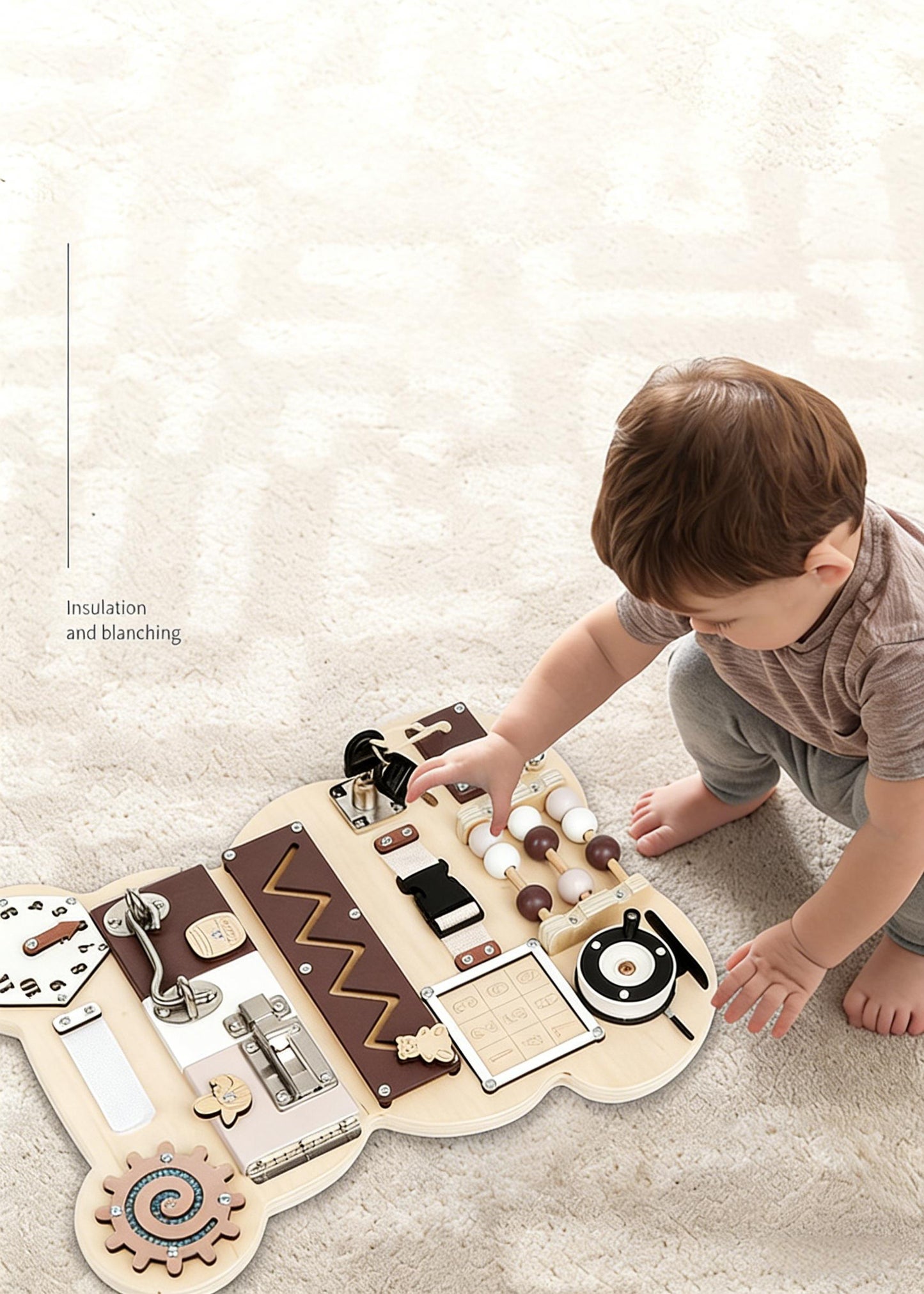 21-in-1 Montessori-Beschäftigungsbrett aus Holz – Sensorisches Lernspielzeug für 1–4-jährige Kinder, ideal für Jungen und Mädchen sowie zur Förderung bei Autismus Spileo