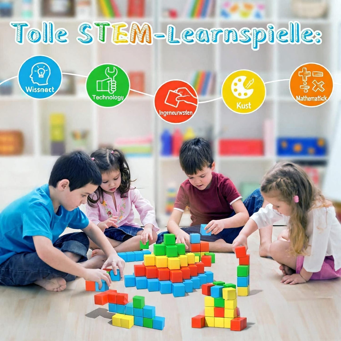 Magnetische Bausteine für Kinder – 100 Teile Lernspielzeug ab 3 Jahren