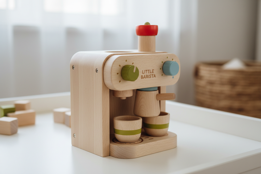 Die erste eigene Kaffeestunde: Wie eine Holz-Kaffeemaschine Kinder spielerisch aufs Leben vorbereitet Spileo