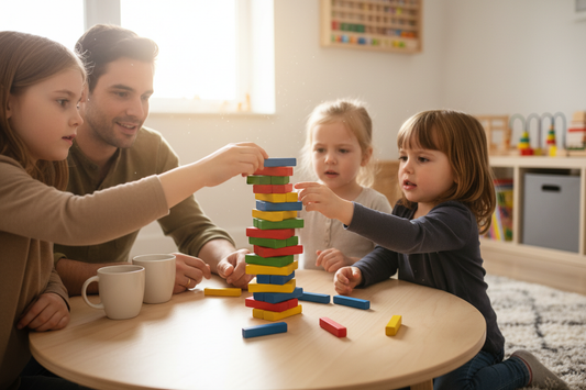 Mehr als ein Stapelspiel: Wie das Montessori Holzspiel mit 42 Stäbchen Familienzeit und Feinmotorik verbindet