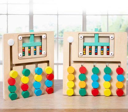 Montessori Holz-Magnetspiel Labyrinth für Kinder ab 3 Jahren – Farben-Sortierspiel & Puzzle aus Holz, ideales Geschenk für Jungen und Mädchen von 3 bis 7 Jahren (Eis-Design)