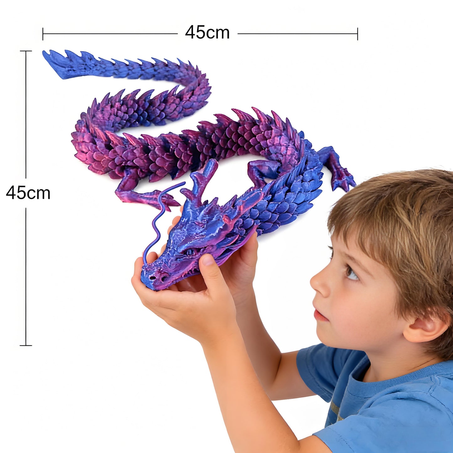 Oszillierendes Design – 45cm 3D-gedruckter Drachen mit Gelenkbewegung | Kreatives Kunsthandwerk - Spileo