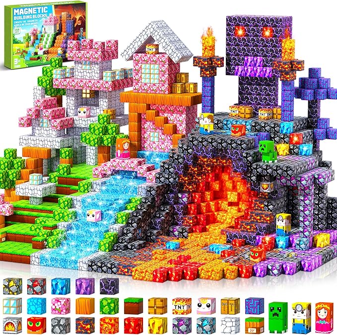 Magnetische Bausteine – 150-teiliges Magnetspielzeug für Kinder ab 3 Jahren – Kreatives Bauset für Jungen & Mädchen
