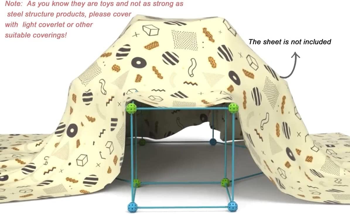 140-tlg. DIY Konstruktionsspielzeug für Kinder – Outdoor Spielzeug zum Höhle Bauen Spileo