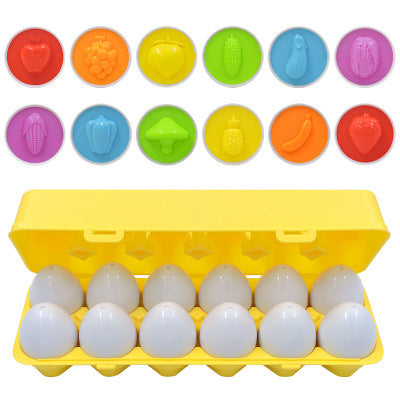 Montessori Eier Spielzeug 12PCS - Farb & Formerkennung Sortierpuzzle für Kinder ab 3 Jahren | Lernspielzeug zur Förderung von Feinmotorik, kognitiver Entwicklung und Geduld | BPA-frei & umweltfreundlich | Perfekt für Oster, Weihnachten & Kindertag - Spileo