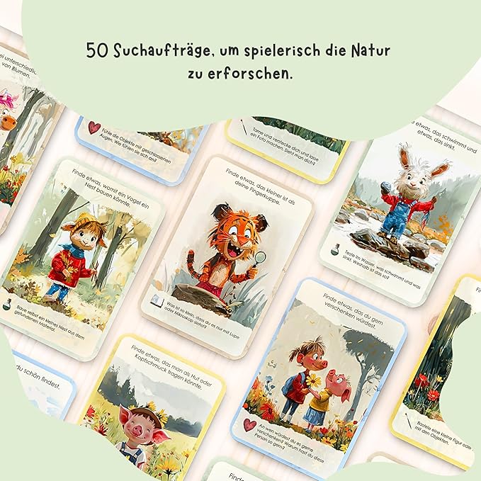 50 Entdecker-Karten für Kinder – Spannende Natur-Schatzsuche im Freien | Lernspiel & Geschenk für Jungen und Mädchen ab 4 Jahren