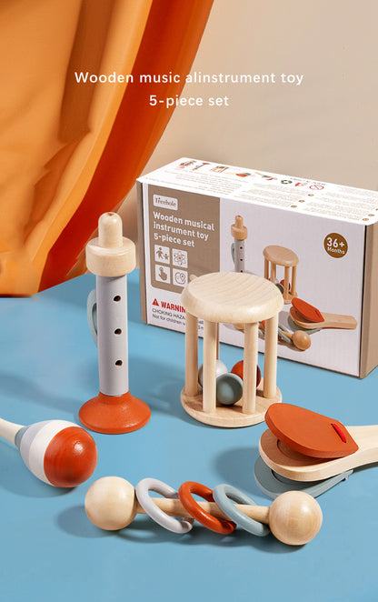 Holz-Musikinstrumente für Kinder – Percussion-Set aus Holz für Kleinkinder und Vorschulkinder zur frühen musikalischen Förderung