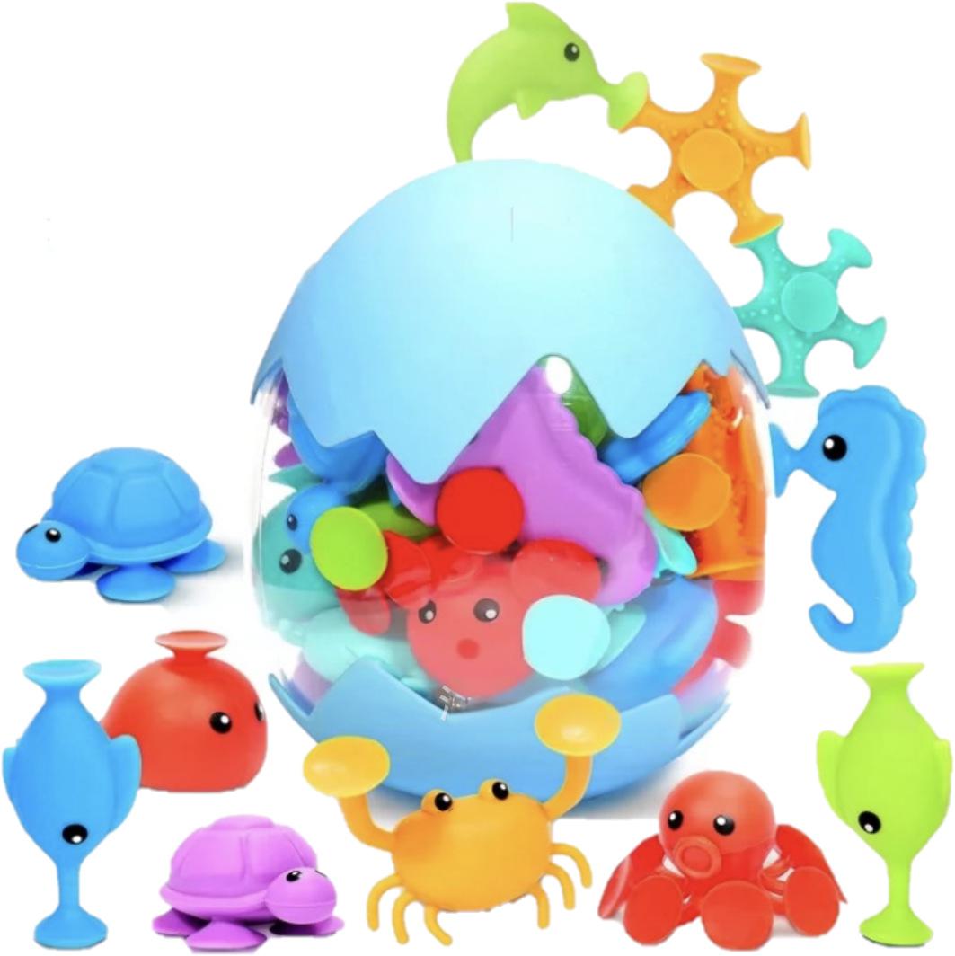 50er-Pack Mini-Saugnapfspielzeug aus Silikon – Montessori-Reisespielzeug für Kinder ab 3 Jahren, ideal für Jungen und Mädchen im Alter von 3–8 Jahren