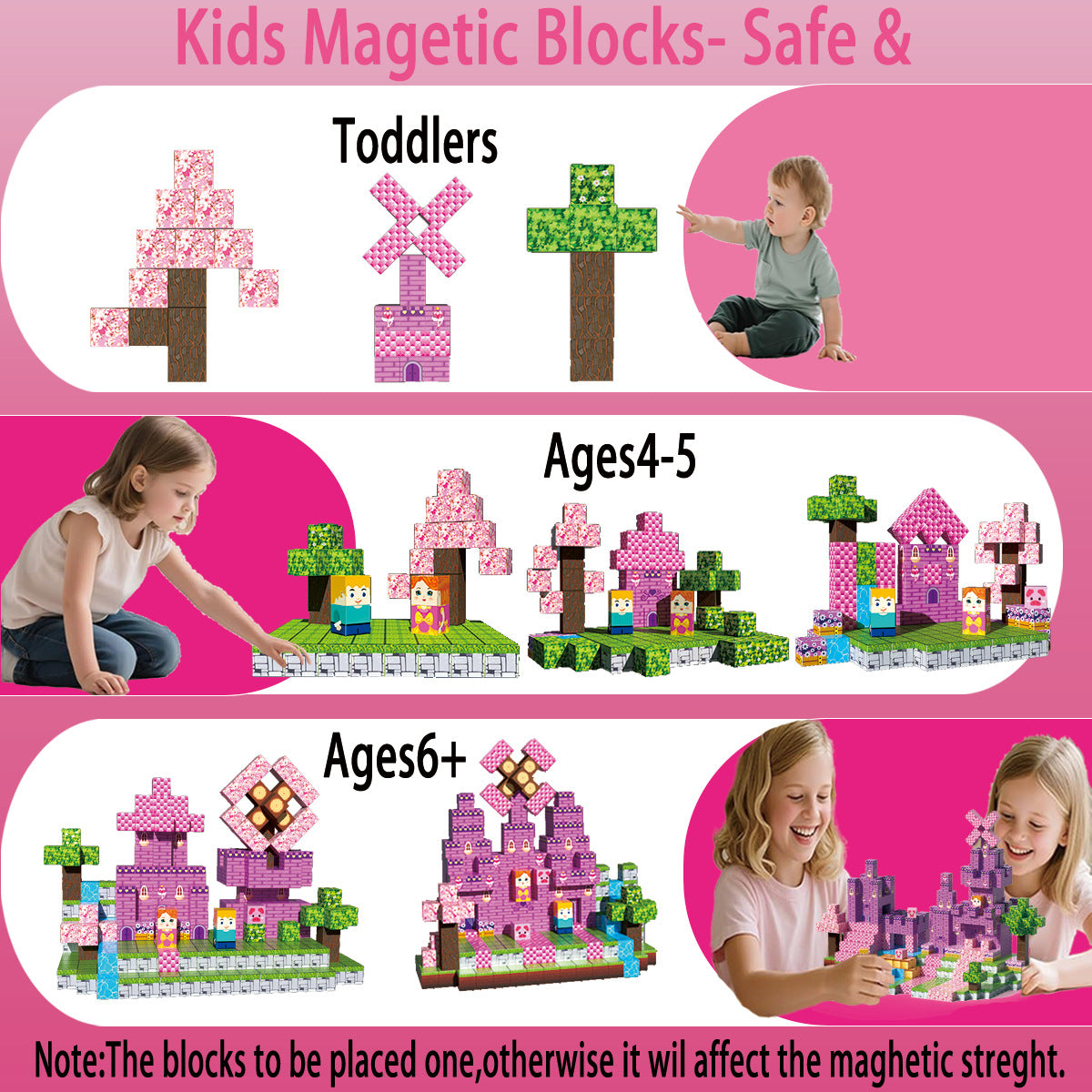 Magnetische Bausteine – 165-teiliges Bauspielzeug ab 3 Jahren für Mädchen und Jungen, ideal als Ostern- oder Halloween-Geschenk für Kinder von 3 bis 9 Jahren