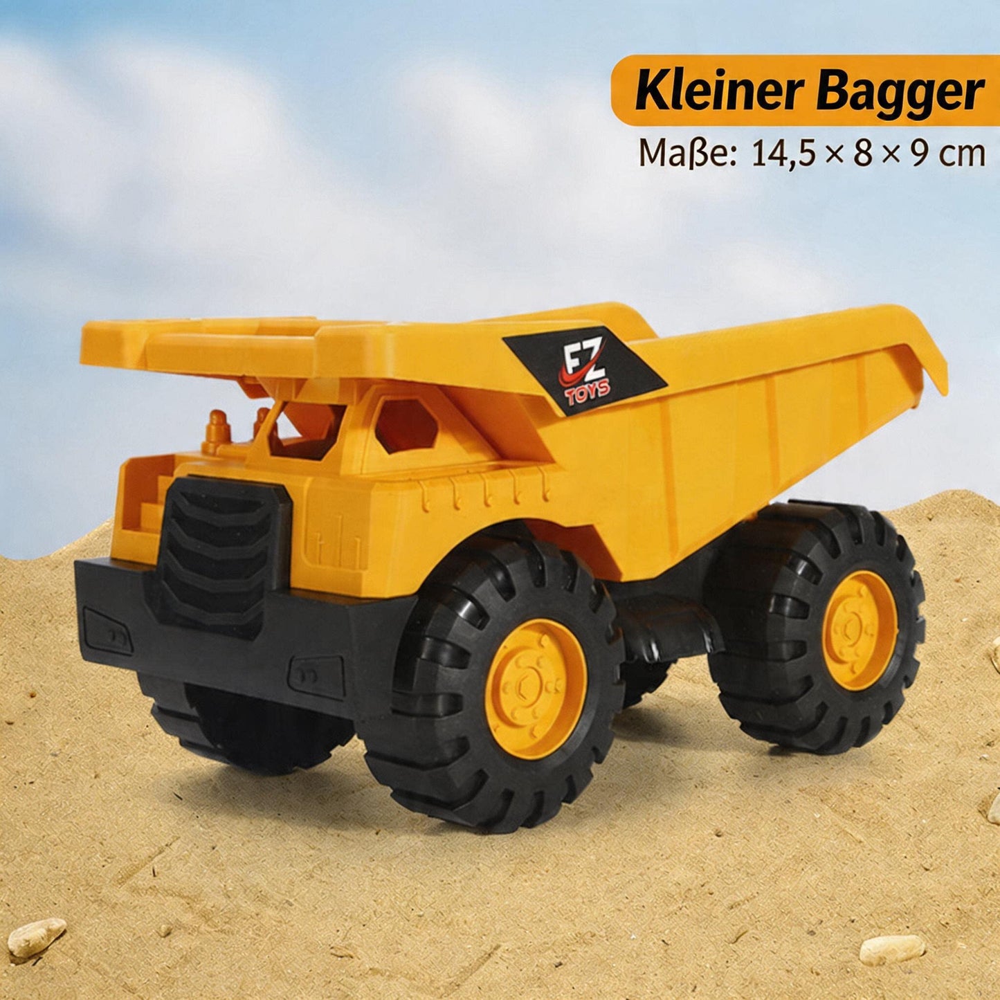 7-Zoll-Baustellen-Spielzeug-Set mit Muldenkipper, Radlader und Bagger für Kinder