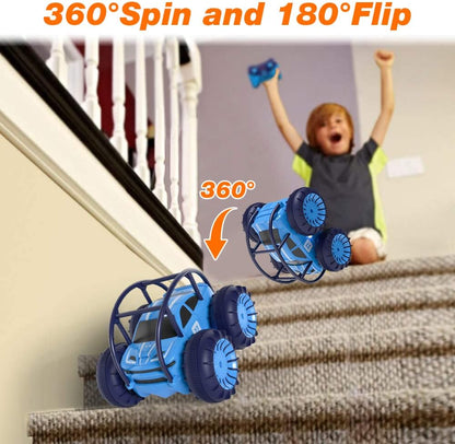 Ferngesteuertes Amphibien-RC-Auto mit LED-Licht, 360° Flips, 4WD, 15 km/h, wasserdicht – Offroad-Monstertruck für Kinder ab 3 Jahren