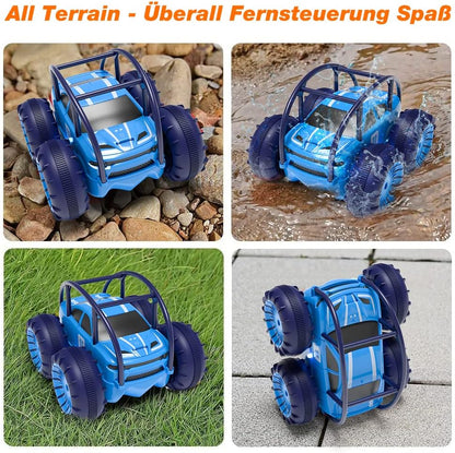Ferngesteuertes Amphibien-RC-Auto mit LED-Licht, 360° Flips, 4WD, 15 km/h, wasserdicht – Offroad-Monstertruck für Kinder ab 3 Jahren