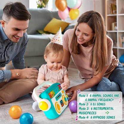 Mein erster Musik-Player für Kinder 2–5 Jahre – 40 Lieder, Aufnahmefunktion, Bluetooth, LED-Licht, Kopfhöreranschluss & Tragegriff | Lernspielzeug mit mobiler Musikkiste