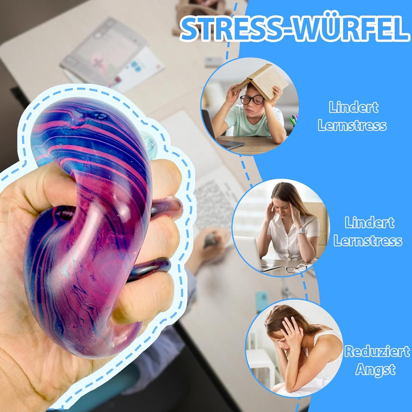 Weiche Druckspielzeuge – 5 cm großer Anti-Stress-Würfel für Erwachsene & Kinder, ideal bei Autismus & Stressabbau, langlebig & sicher (4 Stück)