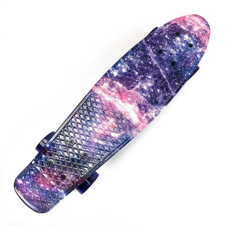 Skateboard mit LED-Rädern, Skate-Tool und ABEC-7-Lagern – für Kinder, Erwachsene und Anfänger – 56 cm