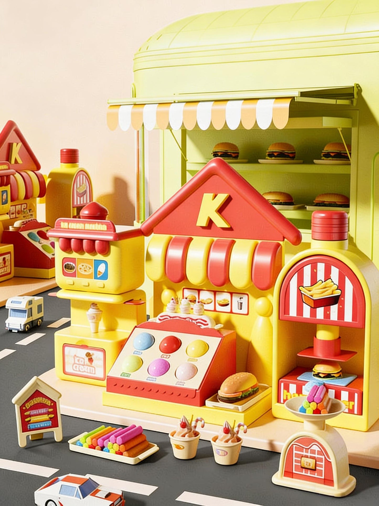 Kreatives Knete-Set für Kinder ab 3 Jahren – Mit Eismaschine, Knetwerkzeug & Zubehör für fantasievolles Spielen in der Kinderküche