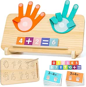 Montessori Lernspielzeug ab 4 Jahren – Pädagogisch wertvolles Holzspielzeug zum Rechnen und Zahlenlernen für Vorschulkinder, ideales Geschenk zu Geburtstag und Neujahr