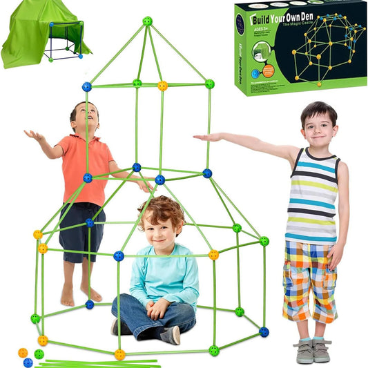 140-tlg. DIY Konstruktionsspielzeug für Kinder – Outdoor Spielzeug zum Höhle Bauen - Spileo