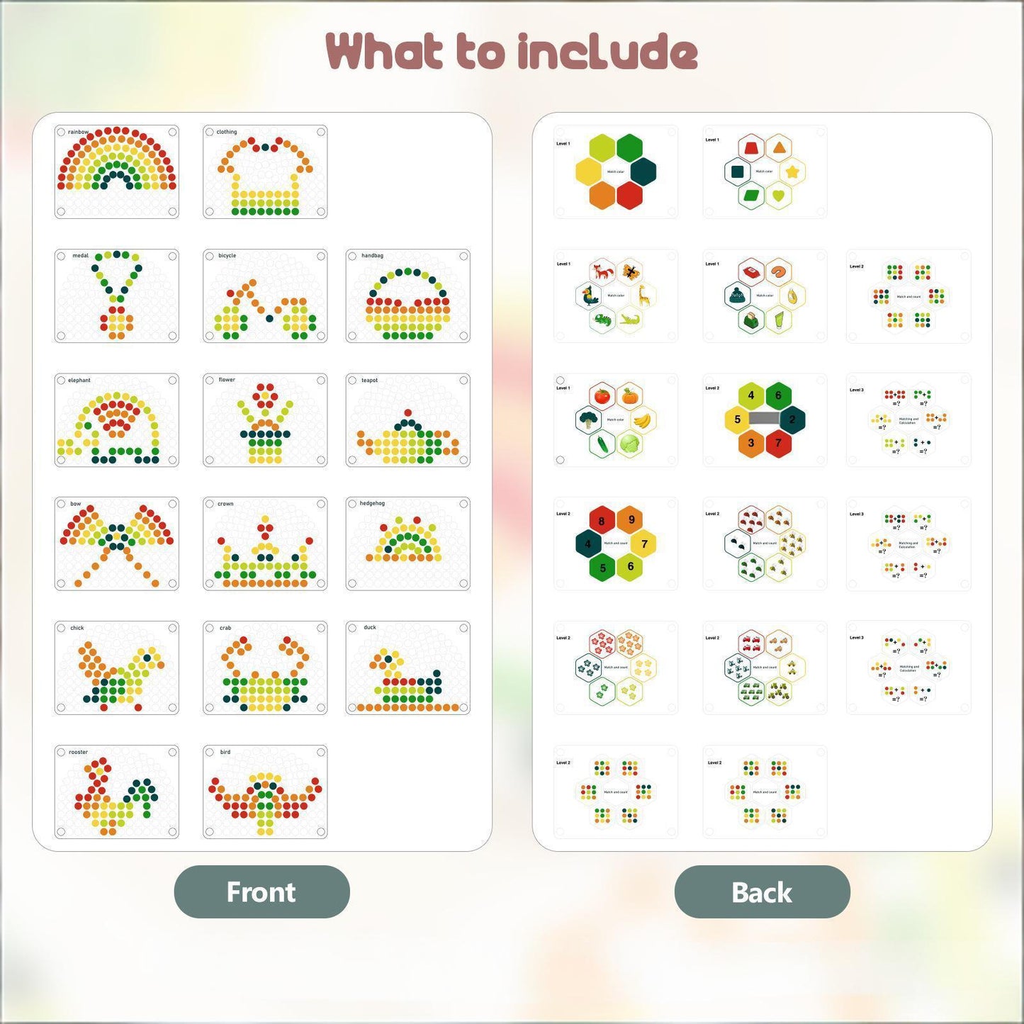 Montessori-Spielzeug ab 3 Jahre – Farben sortieren, stapeln & lernen mit Regenbogenperlen | Kreatives Lernspiel für Vorschulkinder