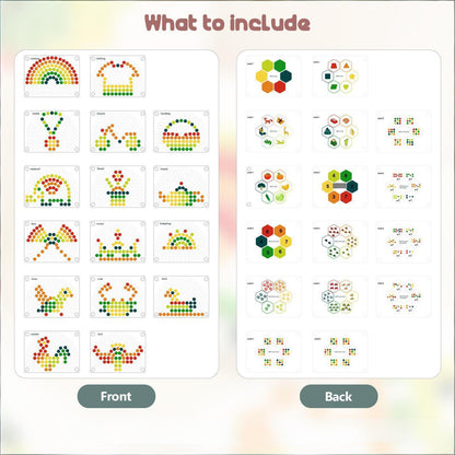 Montessori-Spielzeug ab 3 Jahre – Farben sortieren, stapeln & lernen mit Regenbogenperlen | Kreatives Lernspiel für Vorschulkinder