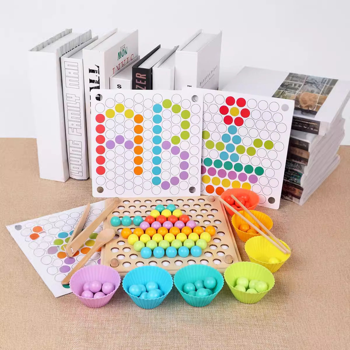 Montessori Holzspielzeug ab 3 Jahre – Pädagogisches Steckspiel, Puzzle & Geschicklichkeitsspiel für Kinder | Kreatives Lernspielzeug und Gemeinschaftsspiel als Geschenkidee