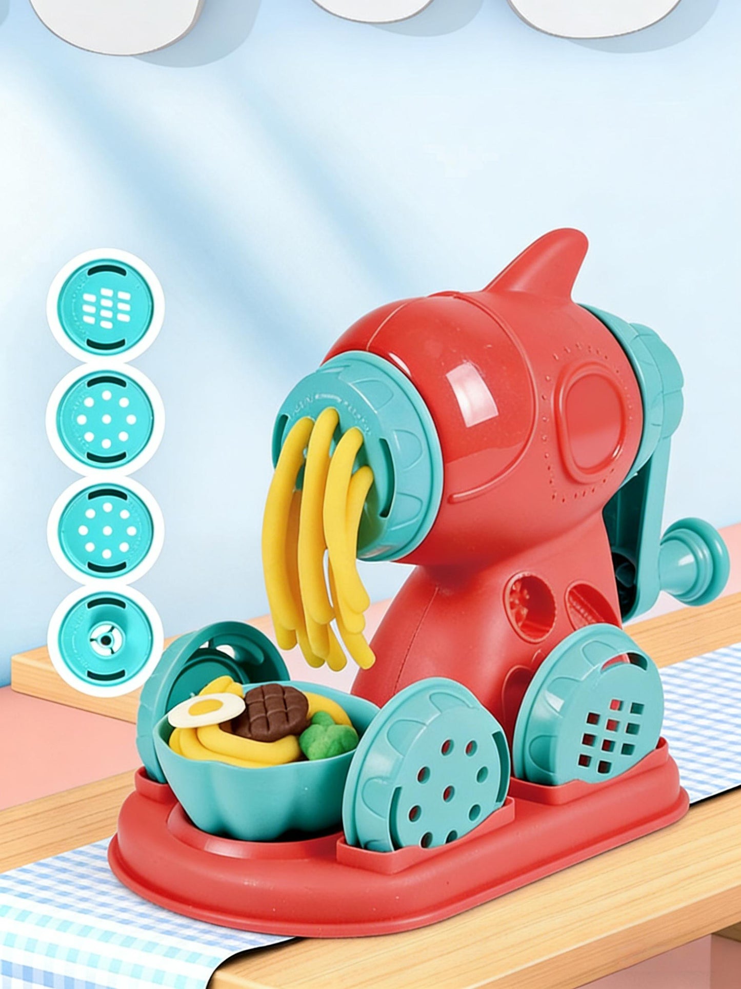 4-in-1 Knetset für Kinder ab 3 Jahren – 73-teiliges Spielzeug mit Eismaschine, Burgerpresse, Nudelmaschine & Kuchenformen, inkl. 24 Knetmassen und Werkzeugen als Geschenk für Jungen & Mädchen