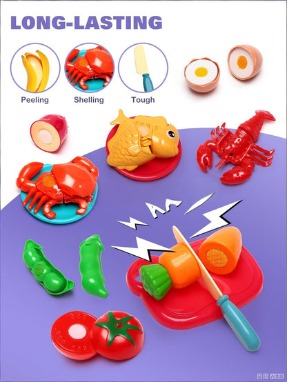 Spielküche Zubehör mit Handkorb – Küchenspielzeug für Kinder ab 3 Jahren, ideal als Geschenk für Mädchen