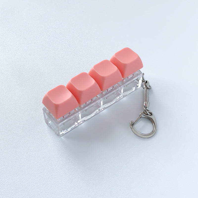 2er-Set Tastatur-Fidget-Spielzeug als Schlüsselanhänger – Lineares Klick-Gefühl mit 4 farbigen Tasten, Verlauf-Design für Stressabbau und bessere Konzentration Spileo
