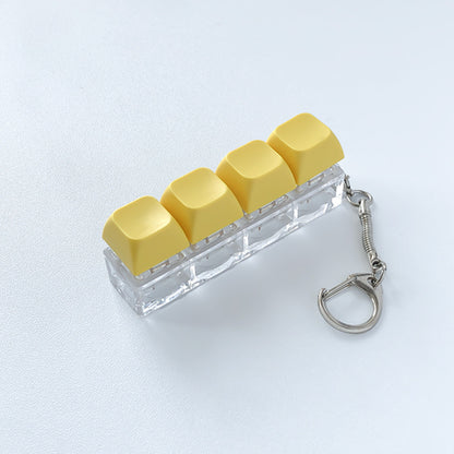 2er-Set Tastatur-Fidget-Spielzeug als Schlüsselanhänger – Lineares Klick-Gefühl mit 4 farbigen Tasten, Verlauf-Design für Stressabbau und bessere Konzentration Spileo