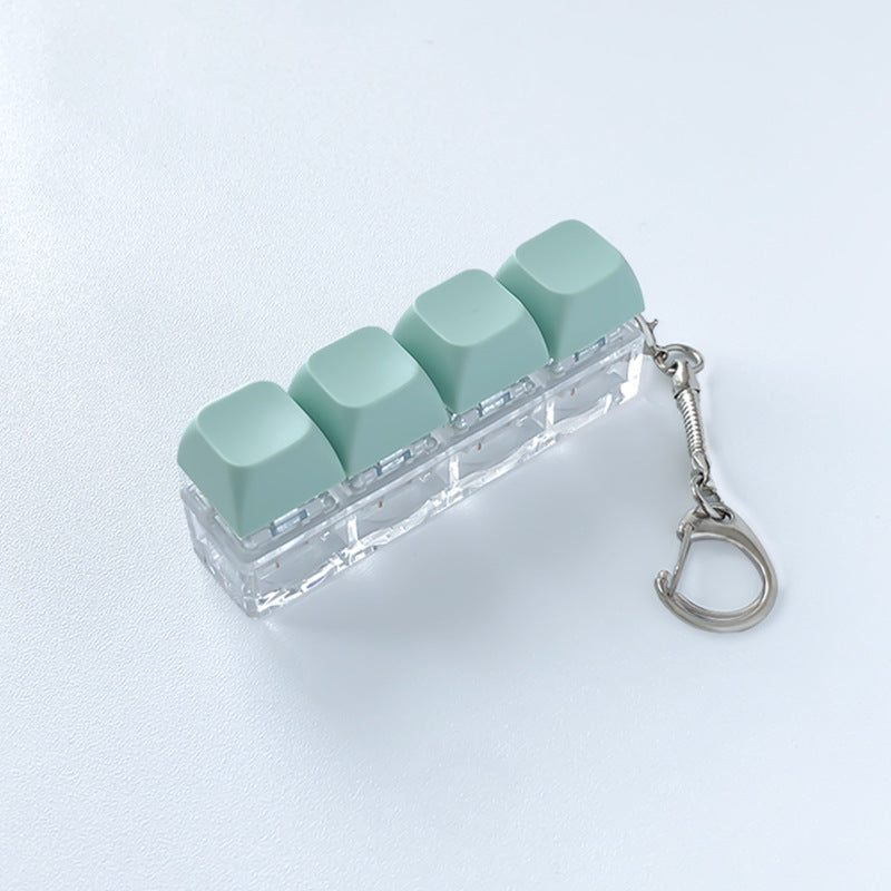 2er-Set Tastatur-Fidget-Spielzeug als Schlüsselanhänger – Lineares Klick-Gefühl mit 4 farbigen Tasten, Verlauf-Design für Stressabbau und bessere Konzentration Spileo