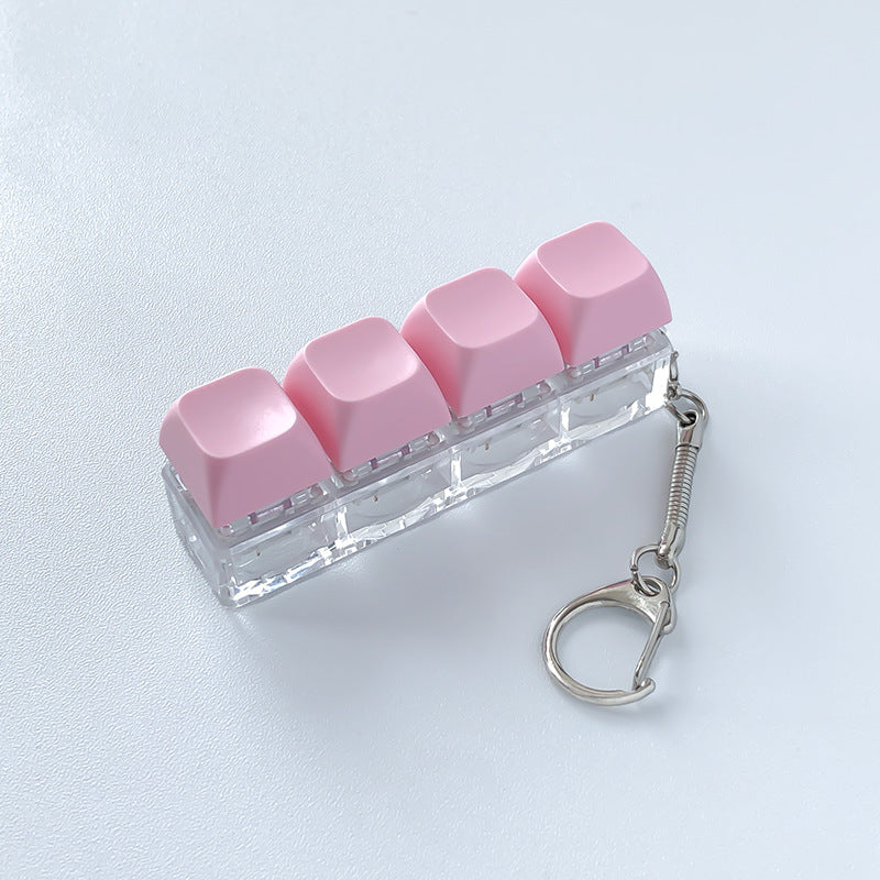 2er-Set Tastatur-Fidget-Spielzeug als Schlüsselanhänger – Lineares Klick-Gefühl mit 4 farbigen Tasten, Verlauf-Design für Stressabbau und bessere Konzentration Spileo