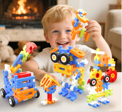 160-teiliger Jumbo-Bausteine-Satz für Kleinkinder – STEM-Bauspielzeug mit ineinander greifenden Bausteinen zur Förderung von Kreativität und Motorik