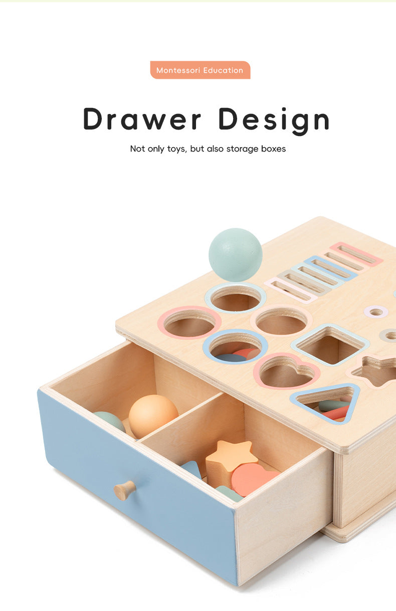 3-in-1 Montessori Lernspielzeug ab 1 Jahr – Holz-Steck- und Sortierspiel mit Aufbewahrungsbox für Farben, Formen und motorische Entwicklung | Sensorik-Spielzeug für Kinder 1–3 Jahre