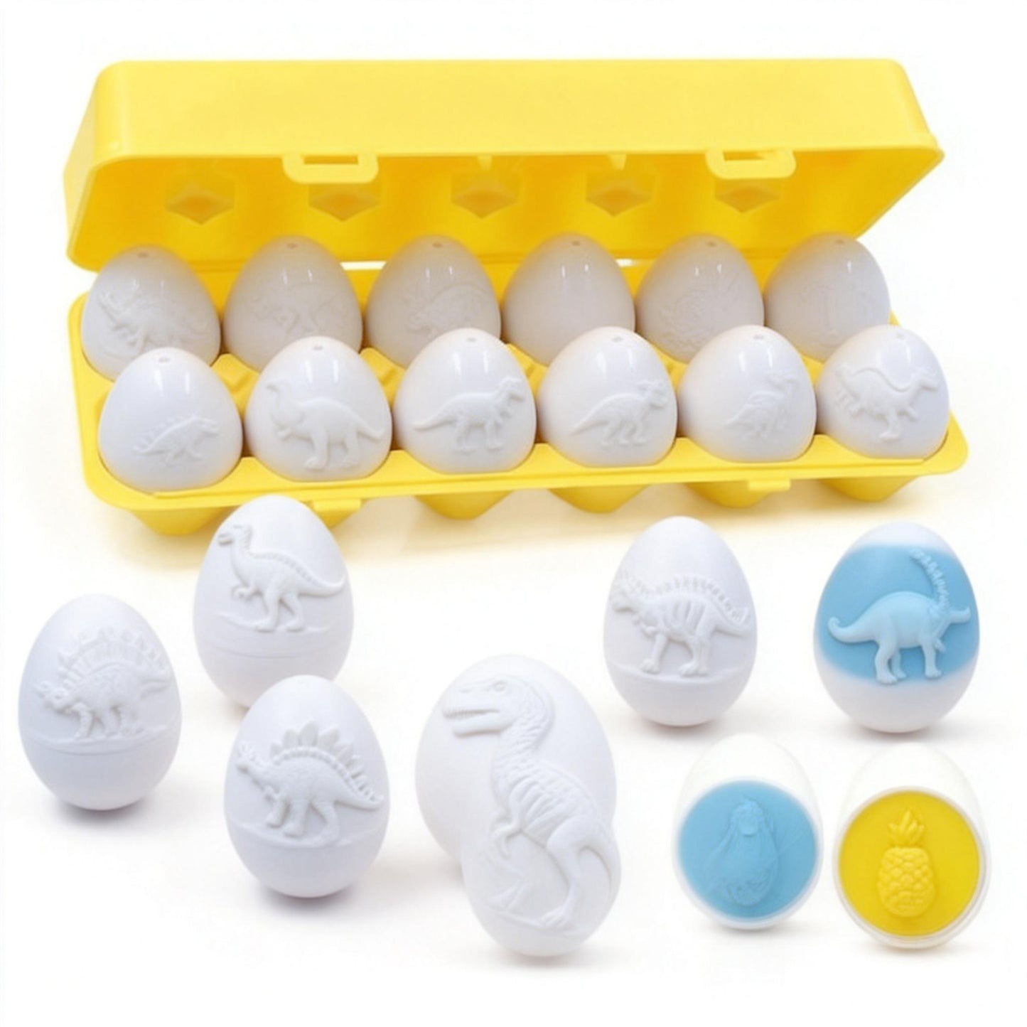 Montessori Eier Spielzeug 12PCS - Farb & Formerkennung Sortierpuzzle für Kinder ab 3 Jahren | Lernspielzeug zur Förderung von Feinmotorik, kognitiver Entwicklung und Geduld | BPA-frei & umweltfreundlich | Perfekt für Oster, Weihnachten & Kindertag - Spileo