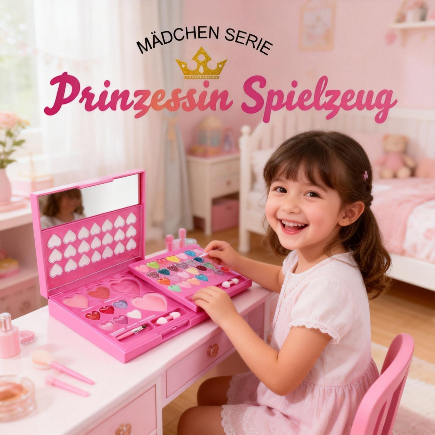 Schminkkoffer für Mädchen – Waschbares Kinder Schminkset, Spielzeug Make-up Geschenk für Kinder 3–12 Jahre - Spileo