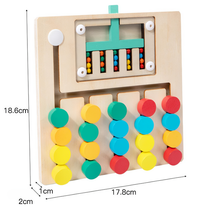 Montessori Holz-Magnetspiel Labyrinth für Kinder ab 3 Jahren – Farben-Sortierspiel & Puzzle aus Holz, ideales Geschenk für Jungen und Mädchen von 3 bis 7 Jahren (Eis-Design)