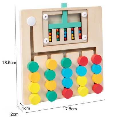 Montessori Holz-Magnetspiel Labyrinth für Kinder ab 3 Jahren – Farben-Sortierspiel & Puzzle aus Holz, ideales Geschenk für Jungen und Mädchen von 3 bis 7 Jahren (Eis-Design)